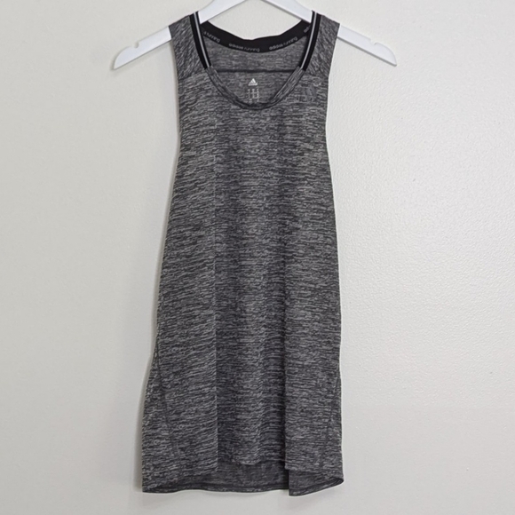 Adidas Running Tank Women's Heathered Grey Medium Climalite - Picture 1 of 7